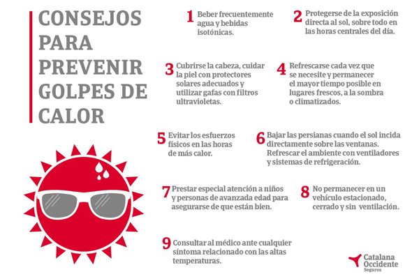 Ayuda a alguien que sufre un golpe de calor gracias a esta infografía.